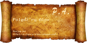 Polgáry Alex névjegykártya